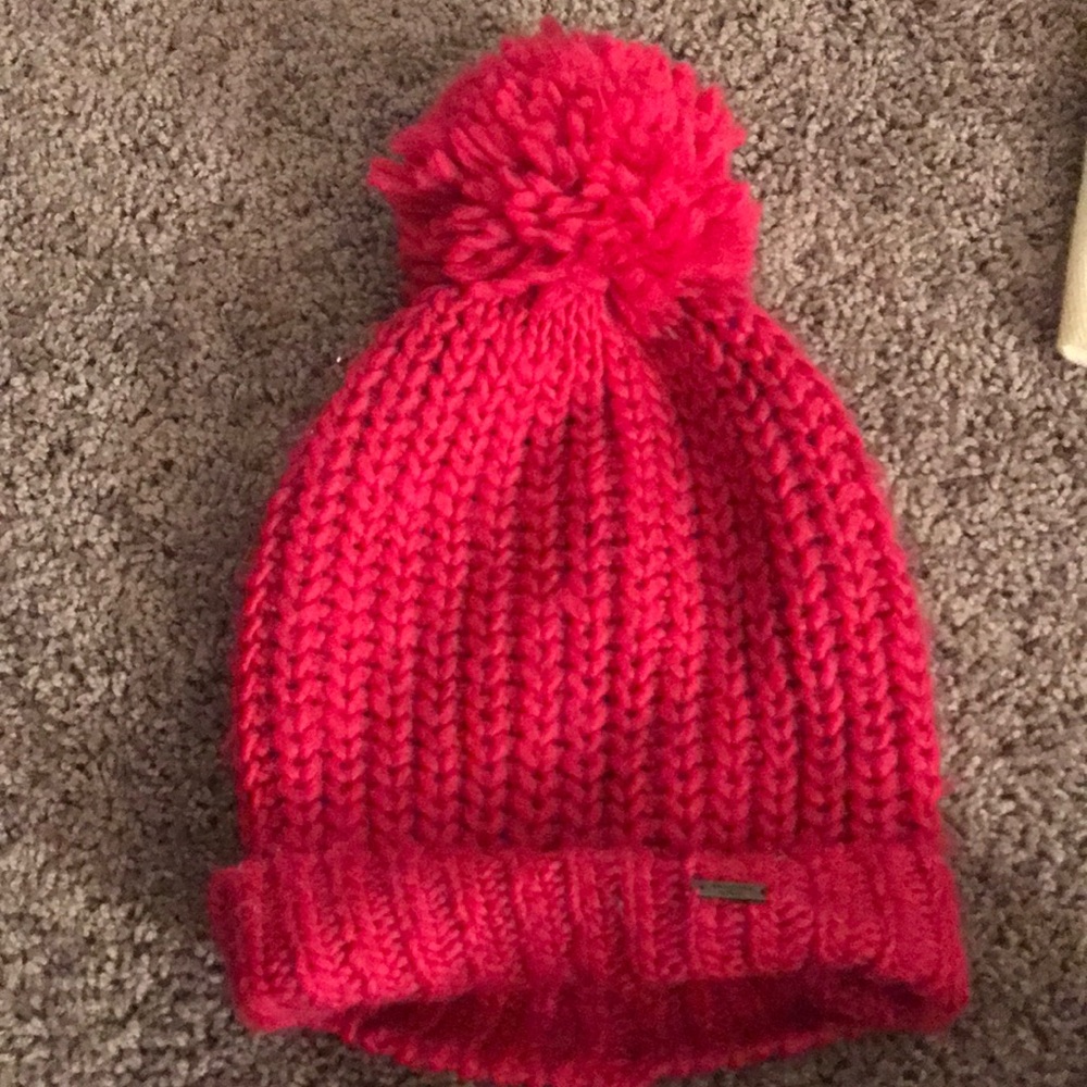 Pink beanie hat